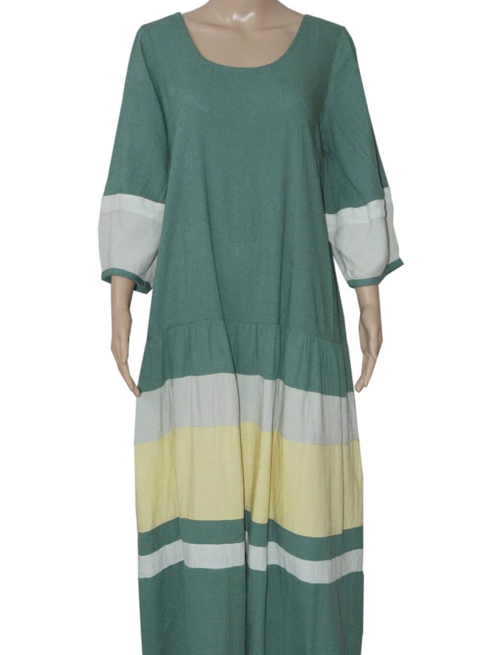 Free People Free-Est Manda Midi Dress Quarter Sleeves Colorblock S - Picture 1 of 5